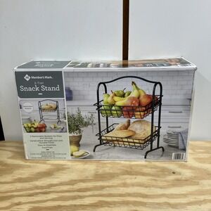 MEMBER'S MARK 2 TIER FRUIT BASKET STAND, BLACK New/sealed Box